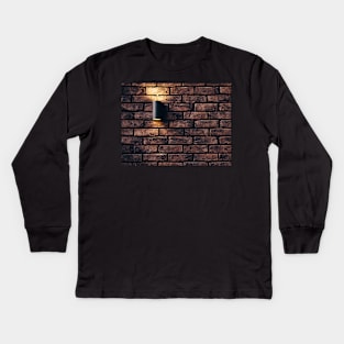 Brick brickwall brickwork cement Kids Long Sleeve T-Shirt